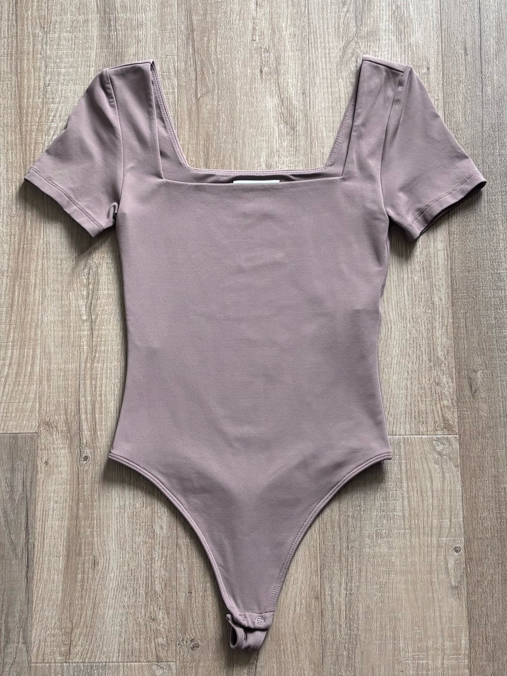 Babaton Contour Square Neck Shortsleeve Bodysuit in Taupe